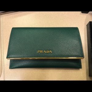 Prada leather credit card holder